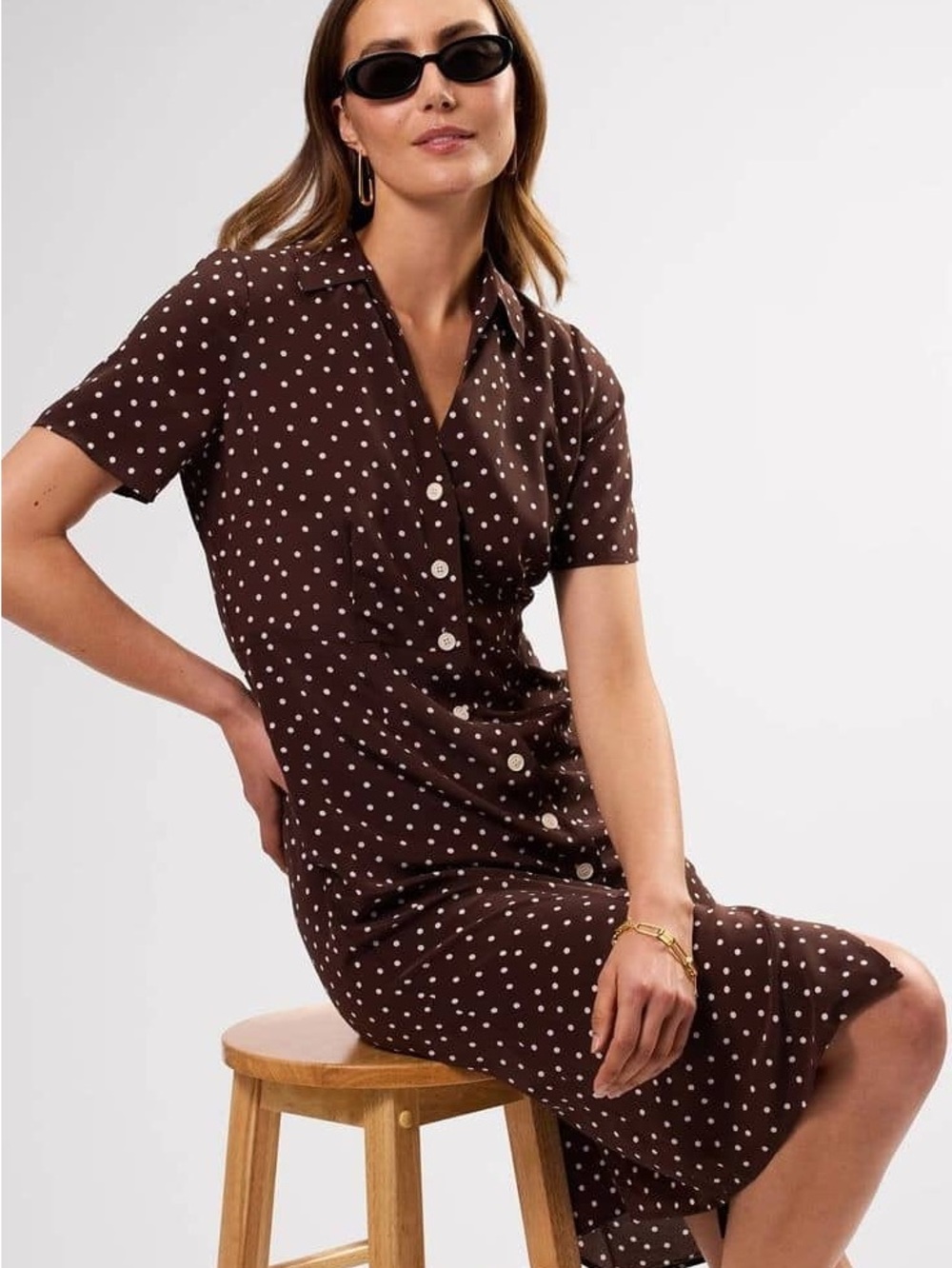 Amour Vert Lou Washable Silk Shirt Dress